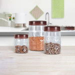 Hexa 6 Set of 18 Brown Pet Jars